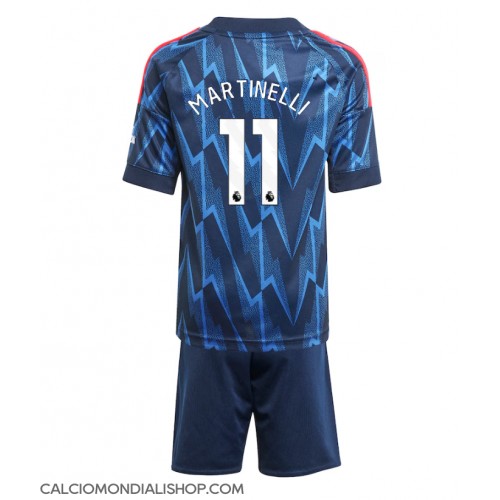 Maglie da calcio Arsenal Gabriel Martinelli #11 Seconda Maglia Bambino 2025-26 Manica Corta (+ Pantaloni corti)